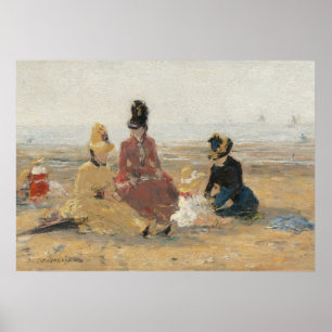 Poster Na Praia Trouville 1887 por Eugene Boudin