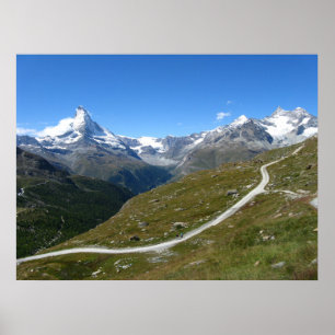 Poster Na trilha, Matterhorn View, Alpes suíços