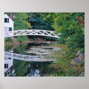 Pôster NA, USA, Maine.  Bridge over pond in Somesville.