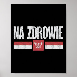 Poster Na Zdrowie Divertido Natal Polonês Santa Polônia P