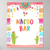 Nacho Bar Sinal de Mesa de Comida mexicana Cactus 