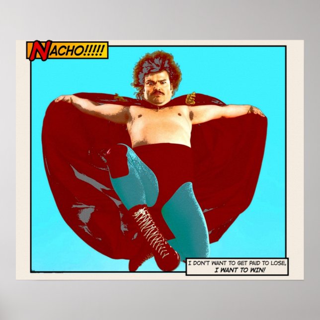 Poster Nacho Libre Eu Quero Ganhar (Frente)