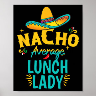 Poster Nacho Média de Almoço Lady Chapeau Cinco De Mayo F