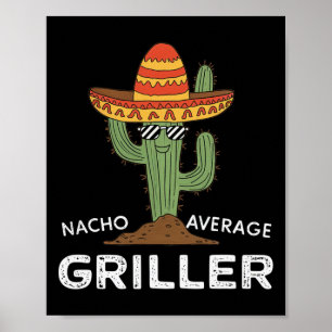 Poster Nacho Média Griller Cactus Churrasco Grill Humor