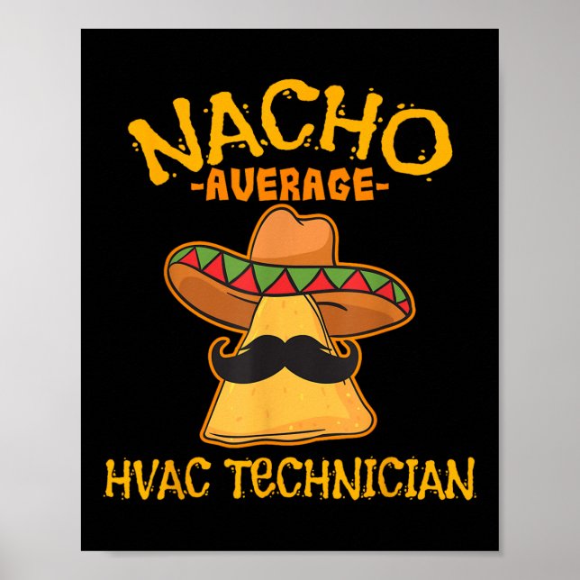 Poster Nacho Média Hvac Technician Cinco De Mayo Fiesta (Frente)