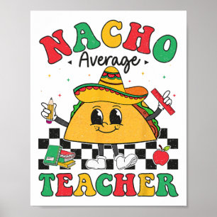 Poster Nacho Média Professora Taco Sombrero Cinco De Mayo