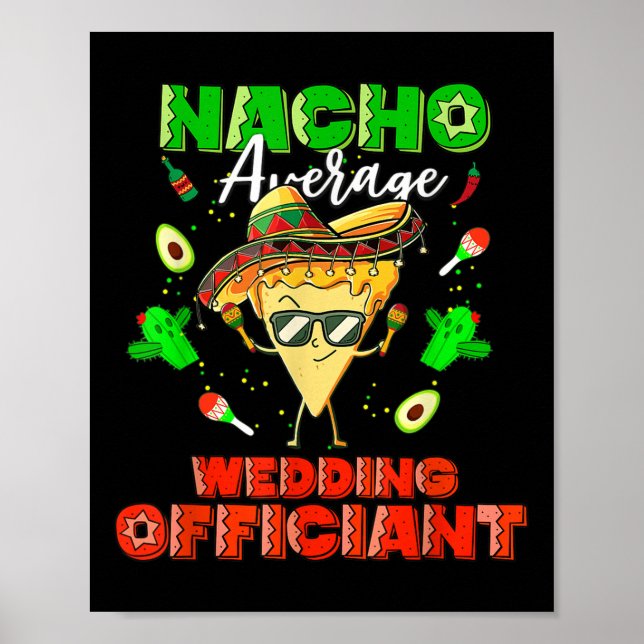 Poster Nacho Médio Oficial de Casamento Mexicano (Frente)