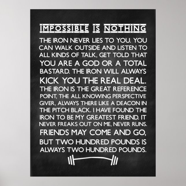 Pôster Nada é impossível para o quadro motivacional de Gy (Frente)