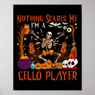 Poster Nada me assusta, sou um jogador de Cello Halloween