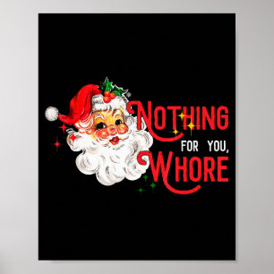 Poster Nada Para Você Papai Noel Engraçado Natal Vintag