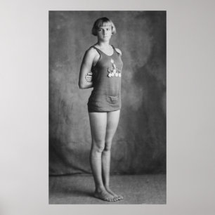 Pôster Nadador olímpico do campeão, 1920