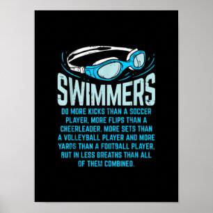 Poster Nadadores Fazem Mais Pedras Eu Engraçado Presente
