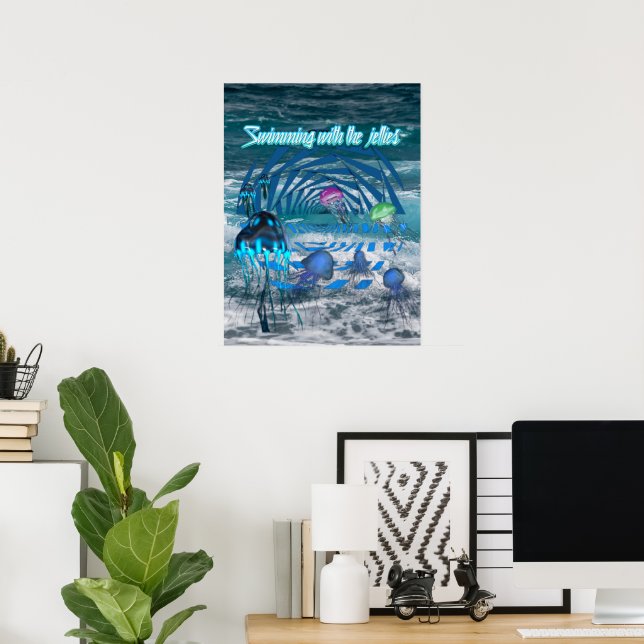 Poster Nadando Com as Águas-Vivas (Escritório em casa)