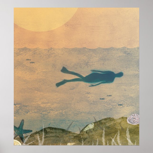 Poster Nadando no oceano (Frente)