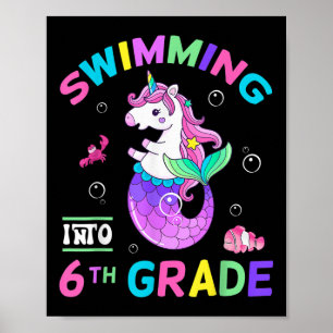 Poster Nadando Para o Unicórnio de Sexta Série, Sereia de