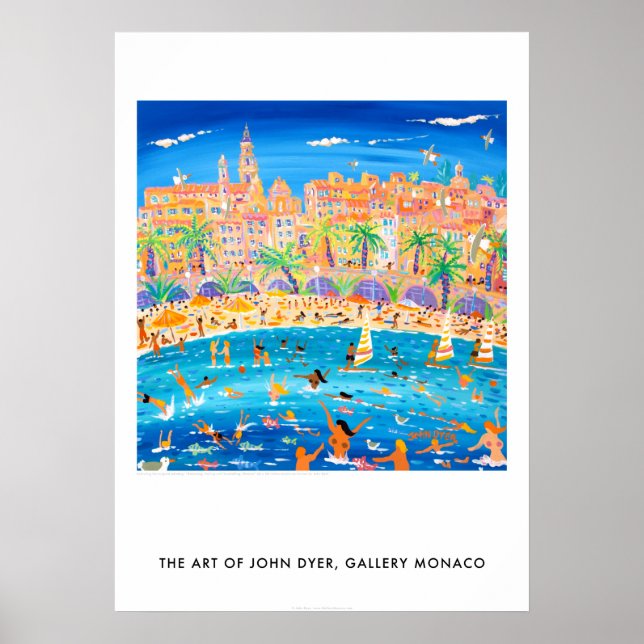 Poster Nadando velejando e roncando em Menton França (Frente)