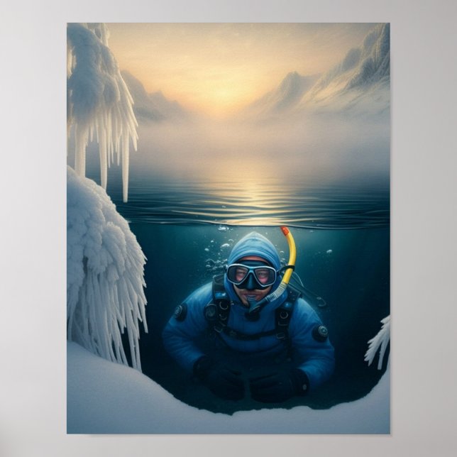 Poster Nadar como os peixes fazem no inverno (Frente)