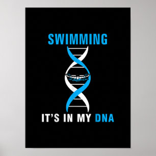 Poster Nadar Está No Meu DNA Engraçado Swimer Nadar Legal