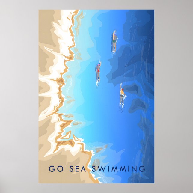 Poster Nade no Mar Cartaz de Viagens (Frente)