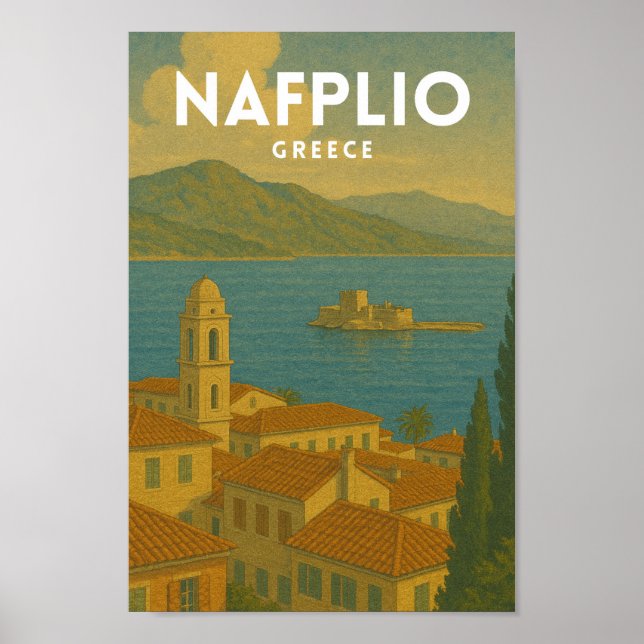 Poster Nafplio Grécia Vintage Journey (Frente)