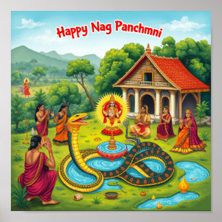 Poster Nag Panchami Ka - Arte do Serpente Sagrado -नाग पं