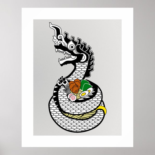 Poster Naga Ramen Thai Japan Fusion Comida Fantasy Wall A (Frente)