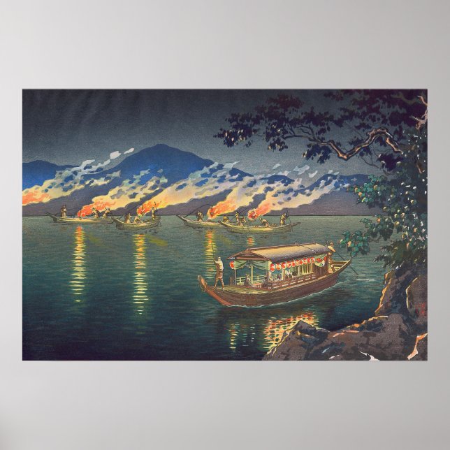 Pôster Nagaragawa Cormorant Fisheries Tsuchiya Koitsu (Frente)