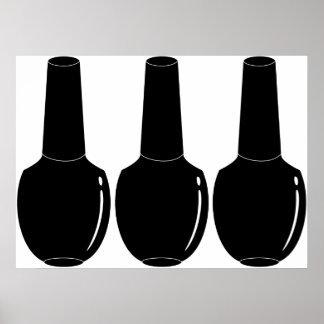 Pôster Nail Polonês For Life Black Nail Botles Art