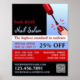 Poster Nail Polonês, Nail Technician, Nail Salon Advert