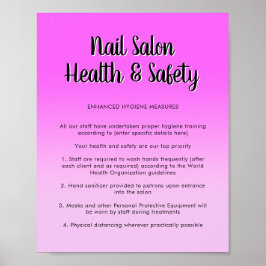 Poster Nail Salon Health Bright Purple Covit Safety