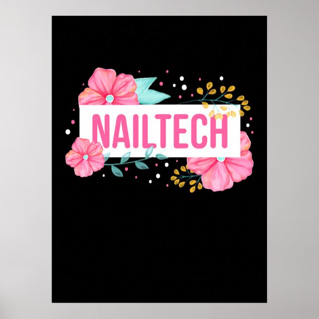Poster Nail Tech Flower (Frente)