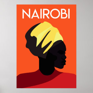 Poster Nairobi africa viagens vintage