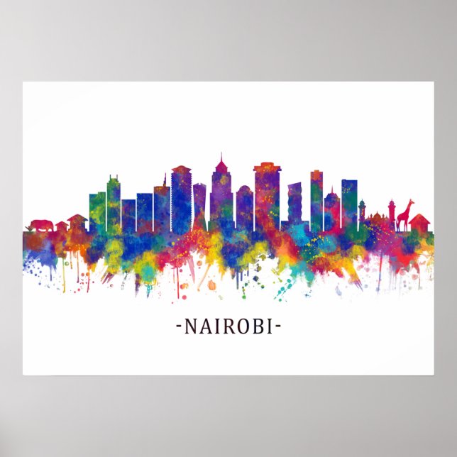 Poster Nairobi Kenya Skyline (Frente)