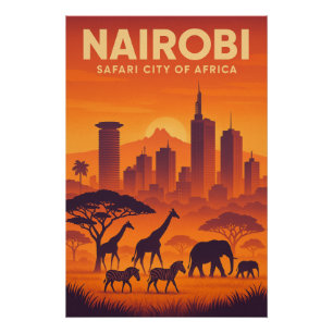 Pôster Nairobi, Quênia Viagem retro em 2026
