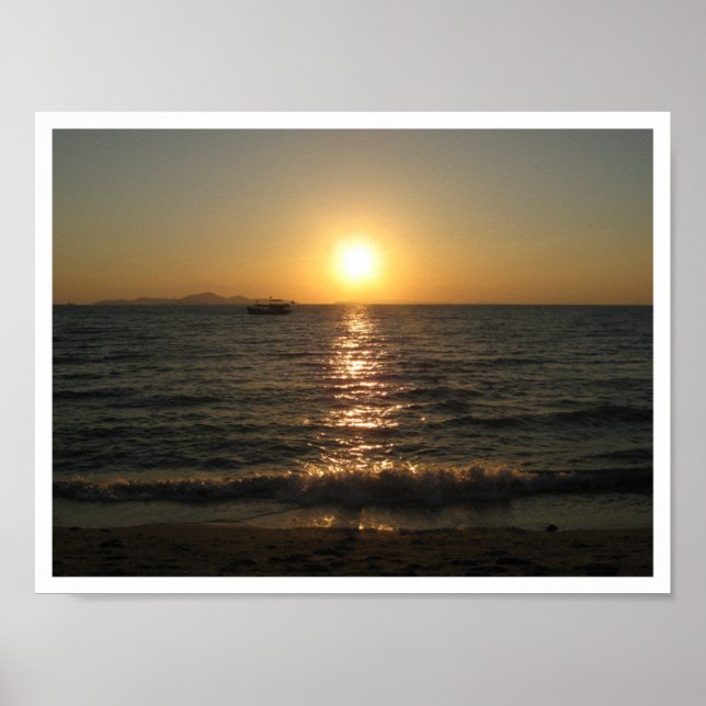 Pôster Naklua Beach Sunset. Pattaya, Chonburi, Tailândia (Frente)