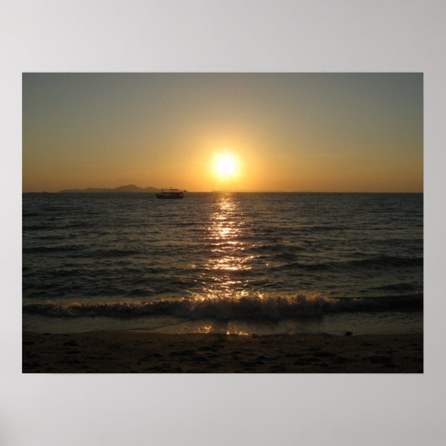 Pôster Naklua Beach Sunset. Pattaya, Chonburi, Tailândia (Frente)