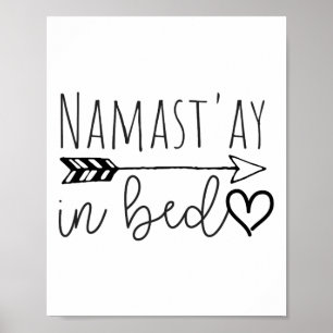 Poster Namastay Engraçado na Cama Ioga Presente para Garo