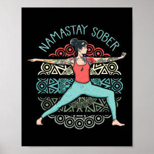 Poster Namastay Sober Pose de Yoga de Sobriedade Tatuagen