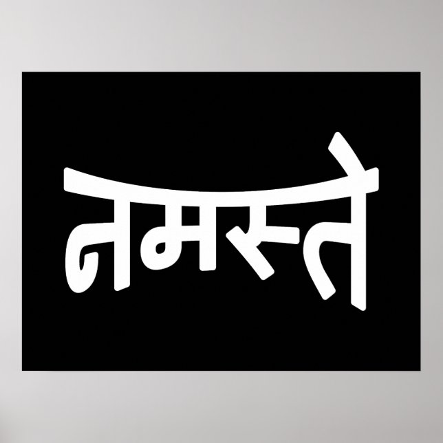 Poster Namaste (न म स् ते) - Script Devanagari (Frente)