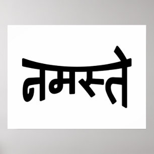 Poster Namaste (न म स् ते) - Script Devanagari