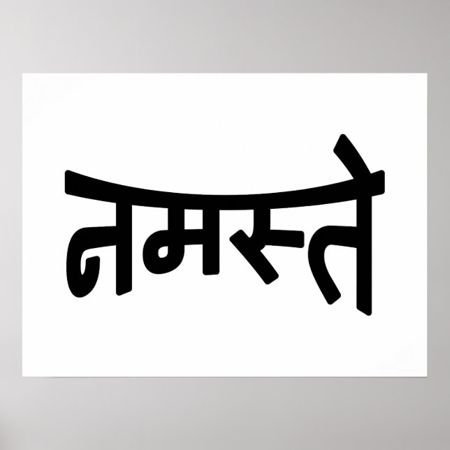 Poster Namaste (न म स् ते) - Script Devanagari (Frente)