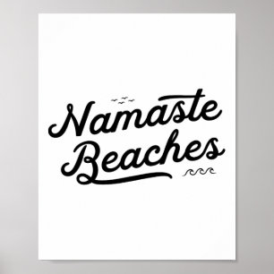 Poster Namaste Beaches Lindas Ondas de Praia Yoga Summer