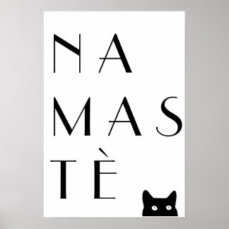 Pôster Namaste Black cat