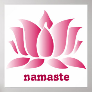 Poster namaste cor-de-rosa dos lótus da ioga