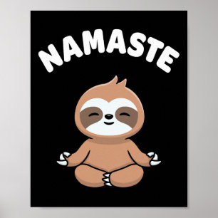 Poster Namaste Engraçado Cute Sloth Kawaii Yoga Sloth Est