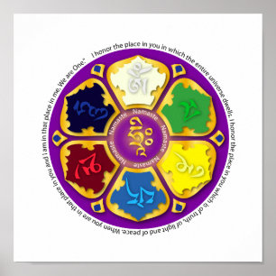 Pôster Namaste Mandala - roxo