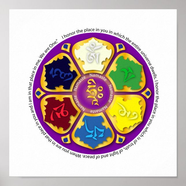 Pôster Namaste Mandala - roxo (Frente)