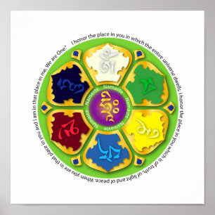 Poster Namaste Mandala - verde