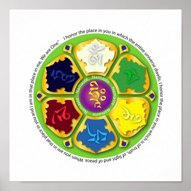 Poster Namaste Mandala - verde (Frente)