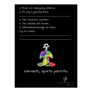 Pôster Namaste, Pais de Atletas de Futebol TV Lifelike